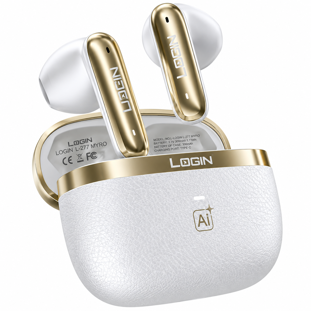 Login L-217 Myro Wireless Earbuds - ANC + ENC Noise Cancellation - Wireless Bluetooth Audio - Clear Call Quality - Long Battery Life