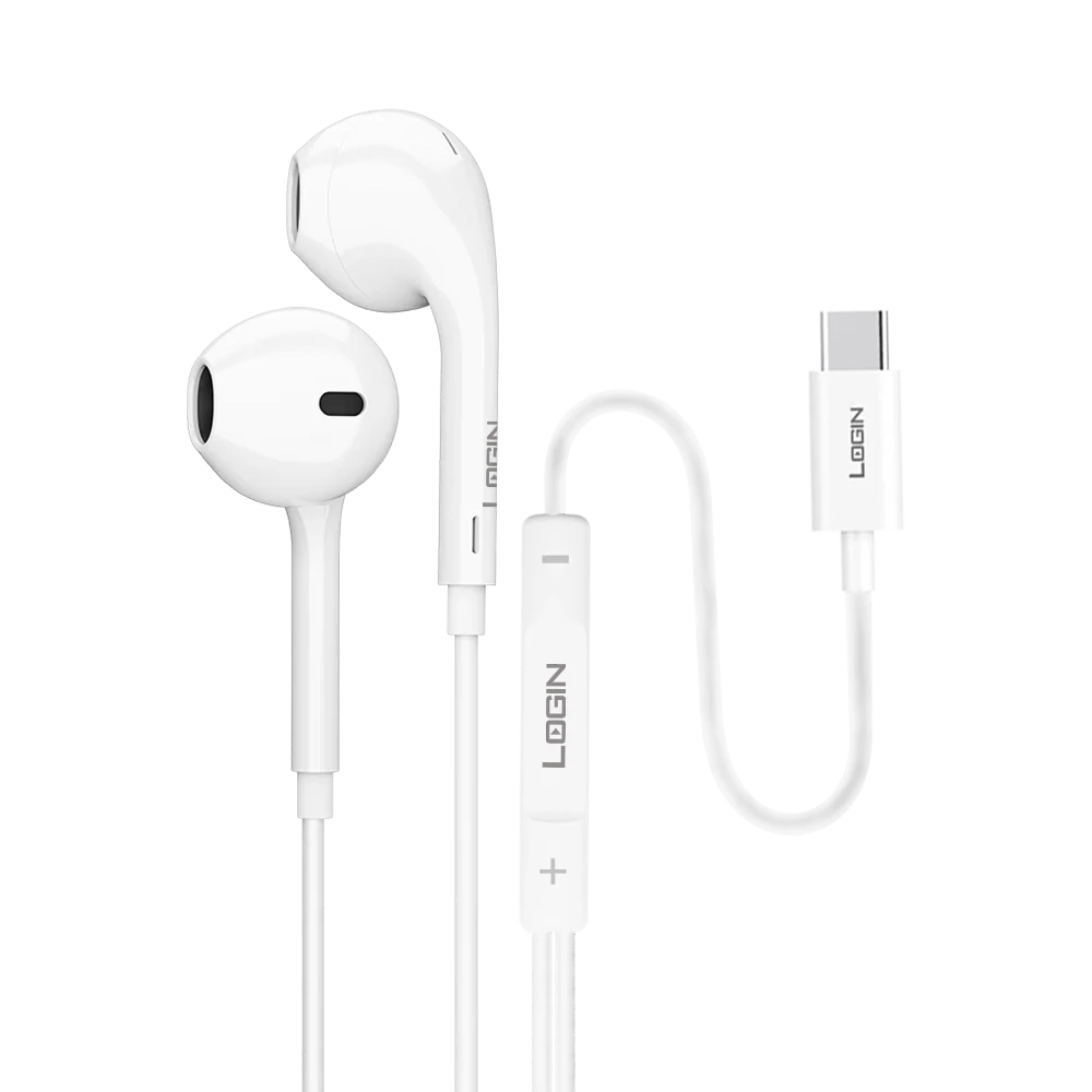 Login L-301 Type-C Handsfree - USB-C Connectivity - Crystal Clear Audio - Built-In Microphone - Comfortable In-Ear Fit