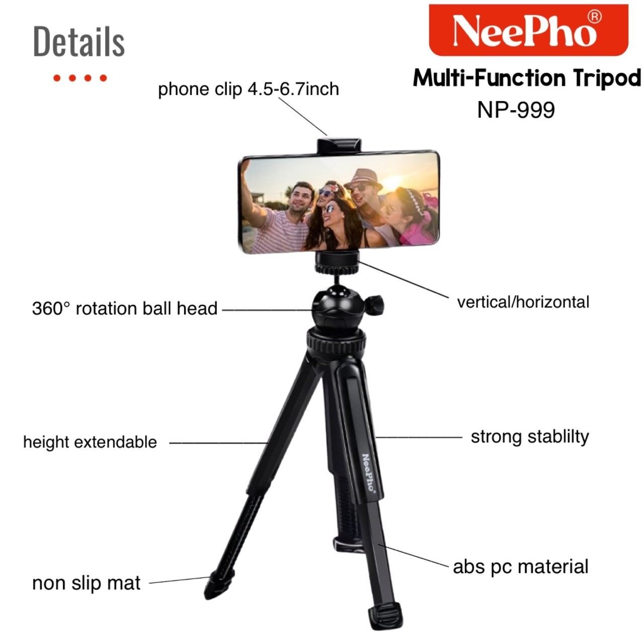 NeePho Multi Function Tripod Stand-NP999