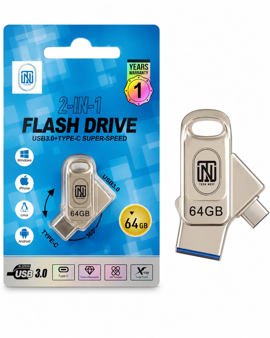 Tech Nest USB 3.0 Type C Flash Drive